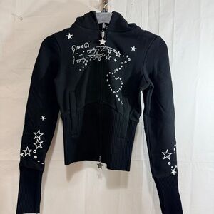 NAMED COLLECTIVE WOMEN MALFUNCTION BUNNY ZIP HOODIE BLACK (DETACHABLE EARS) XS